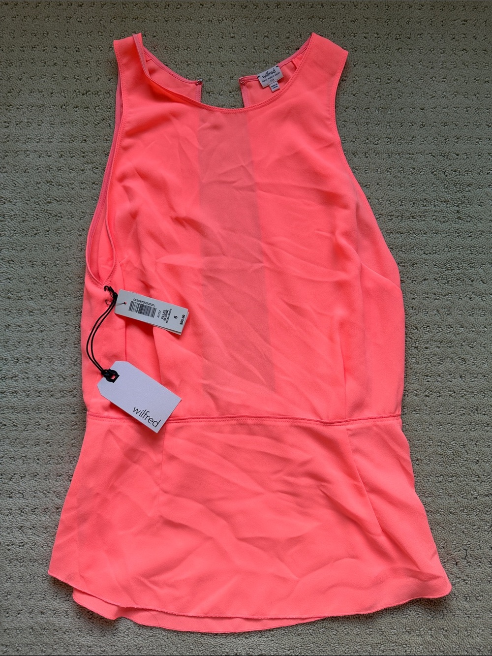 Wilfred Neon Coral Sleeveless High-Neck Coverup